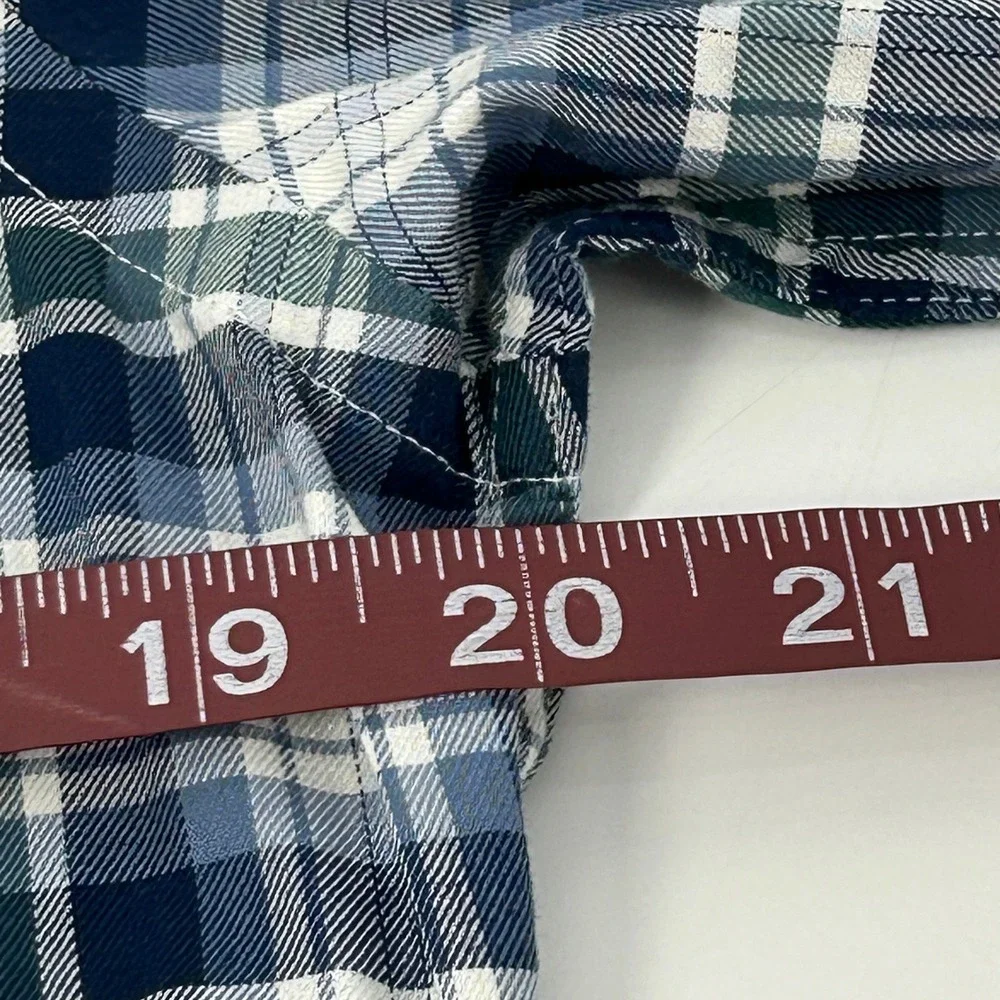 Banana Republic Slim Stretch Soft Wash Shirt Men's M Blue White Plaid Button‎ Up